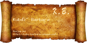 Kubó Barbara névjegykártya